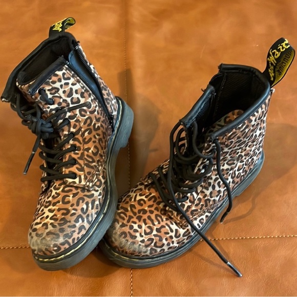 Dr. Martens Other - Dr. Martens Cheetah print high top zipper boots toddler size 10 ok condition